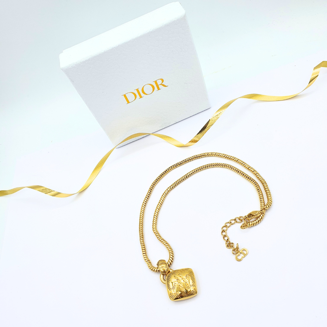 Vintage Christian Dior Snake Necklace with Pendant – view 2