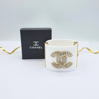 Vintage Chanel White Baguette-Cut Rhinestone Bracelet