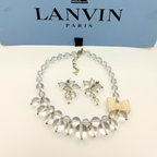 Lanvin – Vintage Transparent Statement Necklace with Bow Detail – view 5