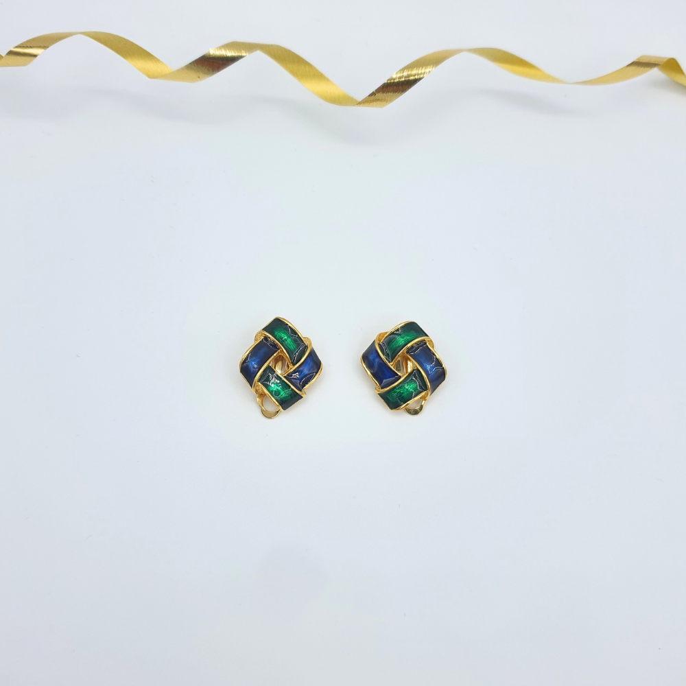 D’Orlan – Braided Enamel Earrings, vintage 1980s