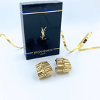 Vintage Yves Saint Laurent Organic Clip Earrings
