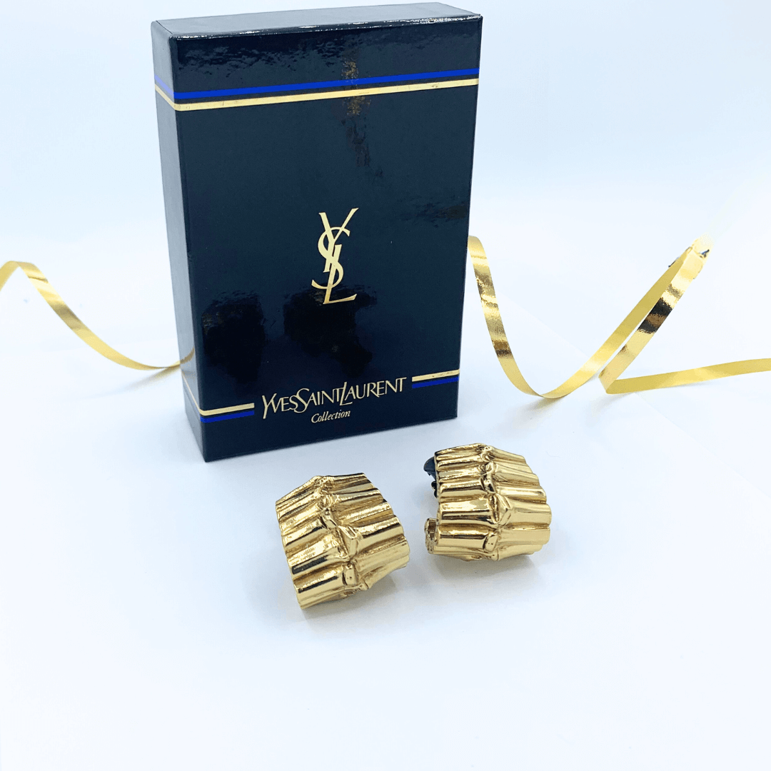 Vintage Yves Saint Laurent Organic Clip Earrings