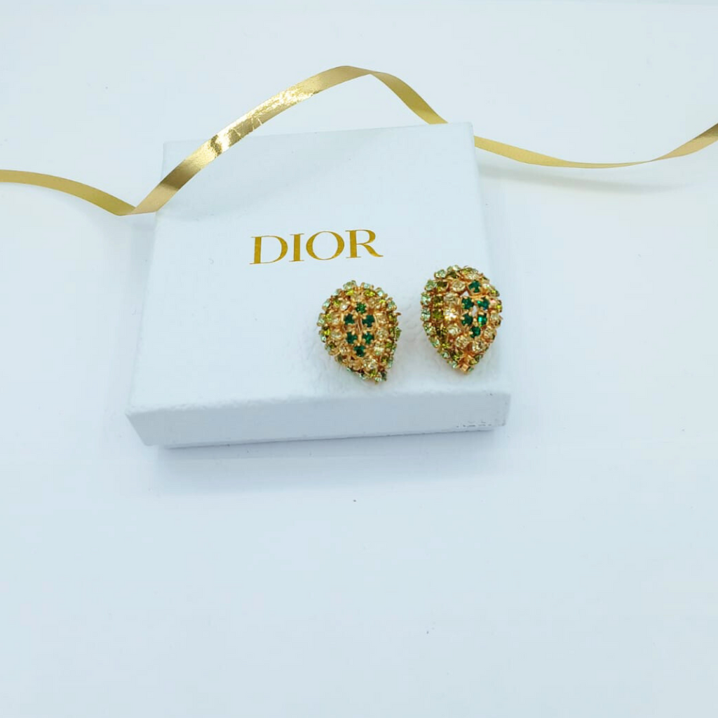 Vintage Christian Dior Teardrop Three-Dimensional Clip Earrings 1963 – view 3