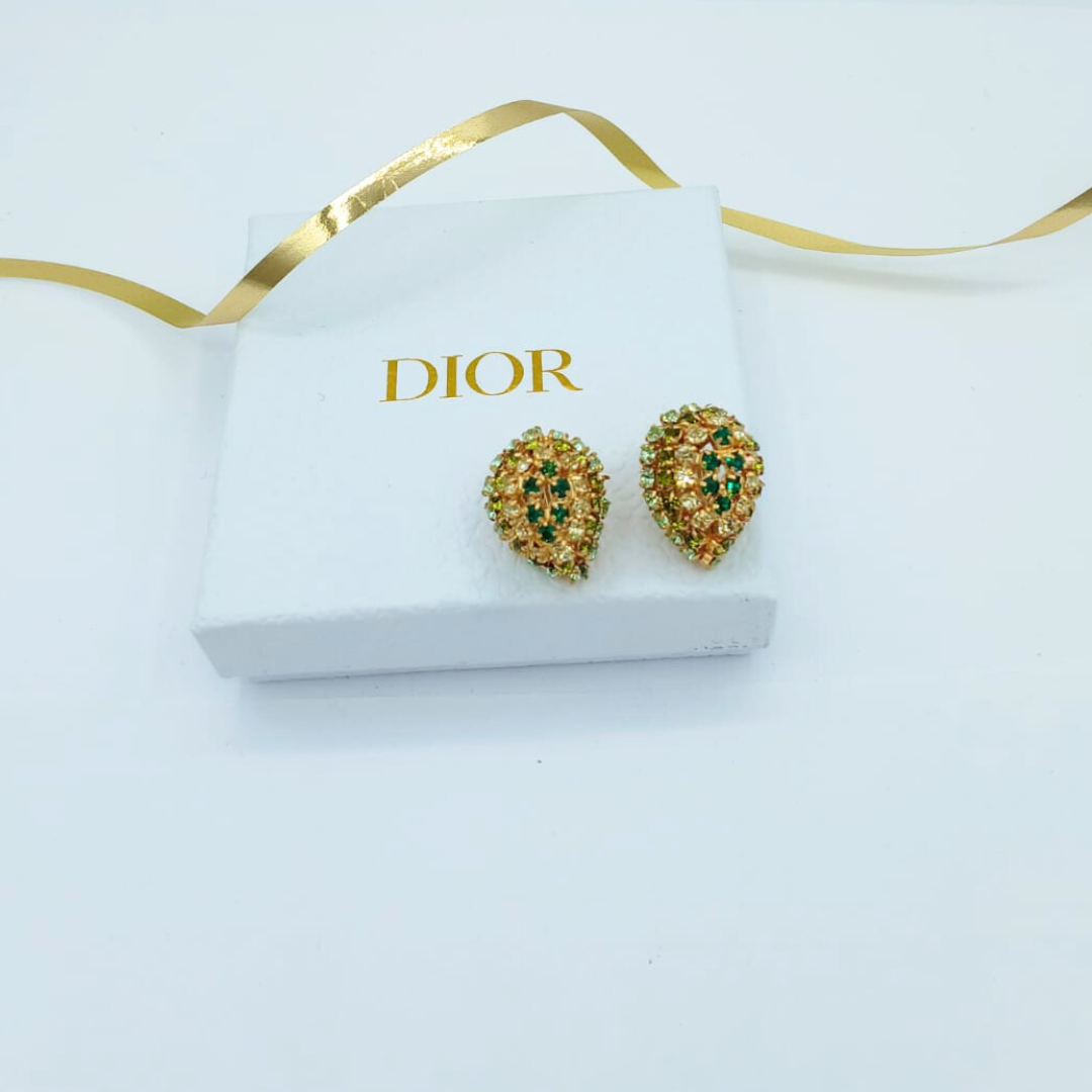 Vintage Christian Dior Teardrop Three-Dimensional Clip Earrings 1963 – view 3