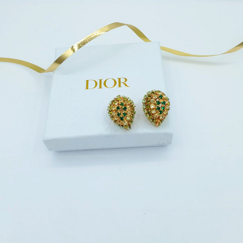 Christian Dior Druppelvormige Driedimensionale Clip Oorbellen 1963