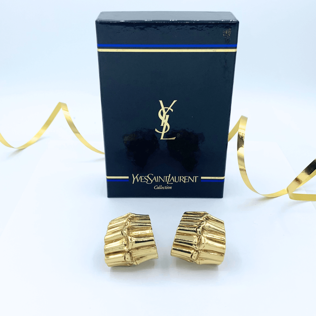 Vintage Yves Saint Laurent Organic Clip Earrings – view 2
