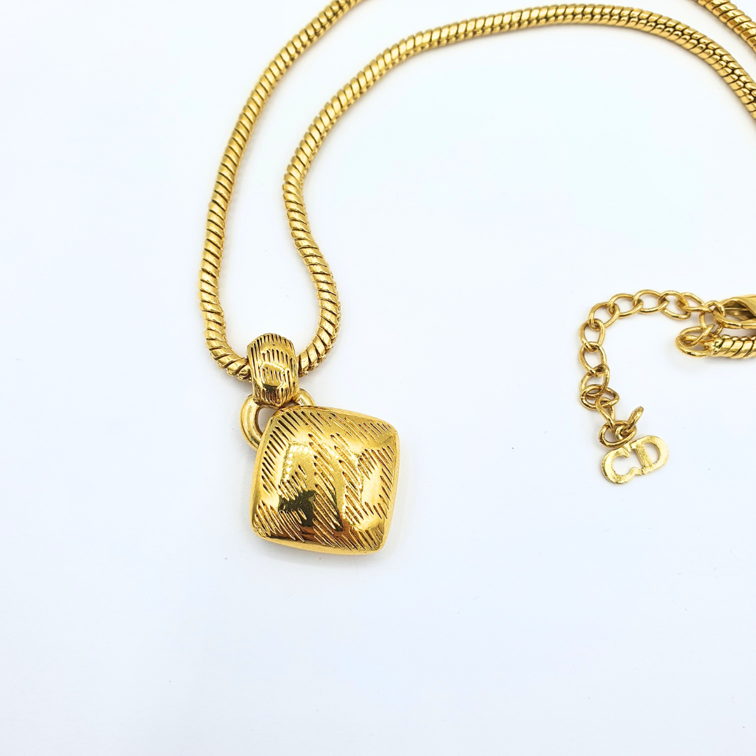 Vintage Christian Dior Snake Necklace with Pendant – view 3
