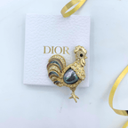 Vintage Christian Dior Jelly Belly Rooster Brooch – view 2