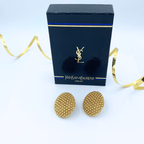 Vintage Yves Saint Laurent Oval Clip Earrings – view 2