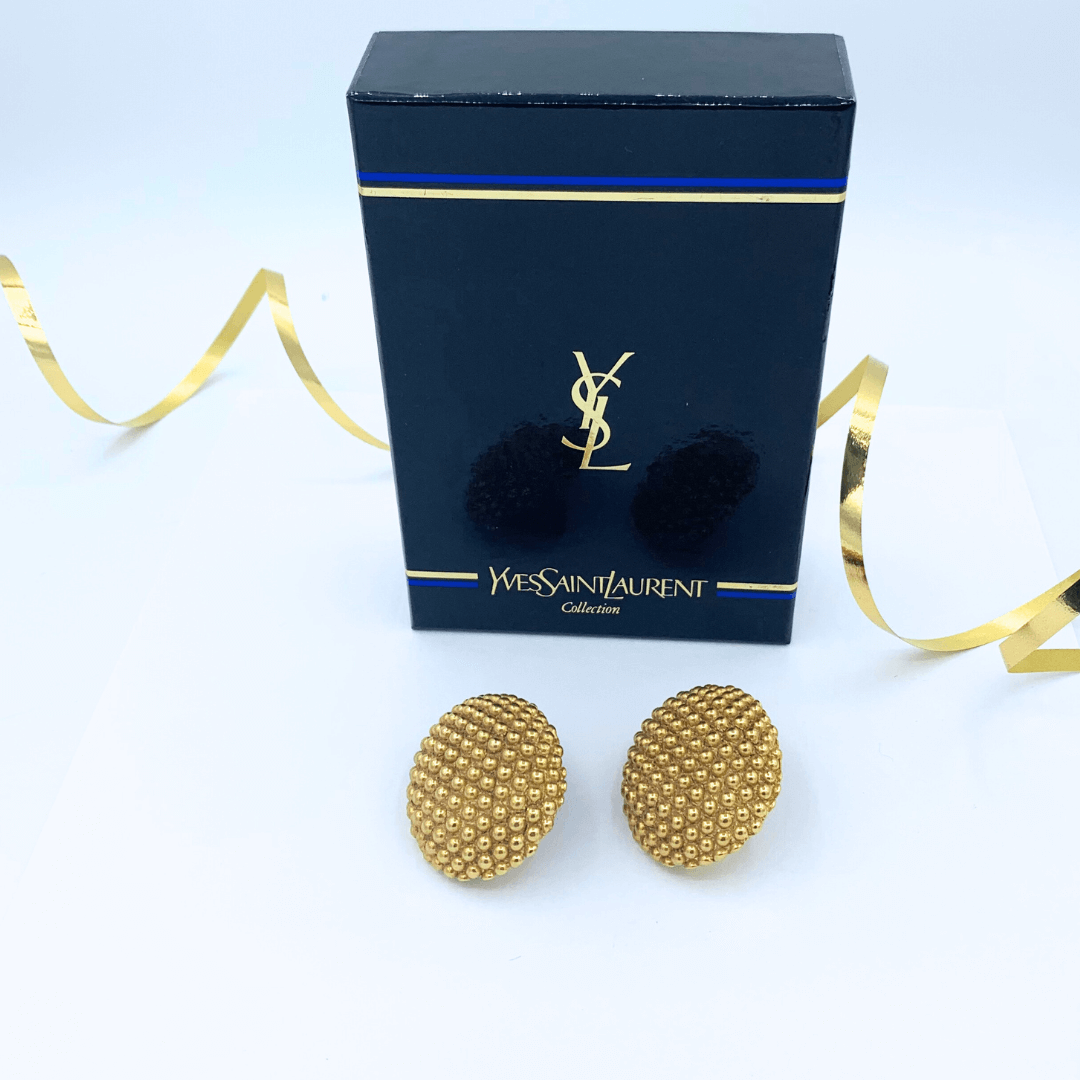 Vintage Yves Saint Laurent Oval Clip Earrings – view 2