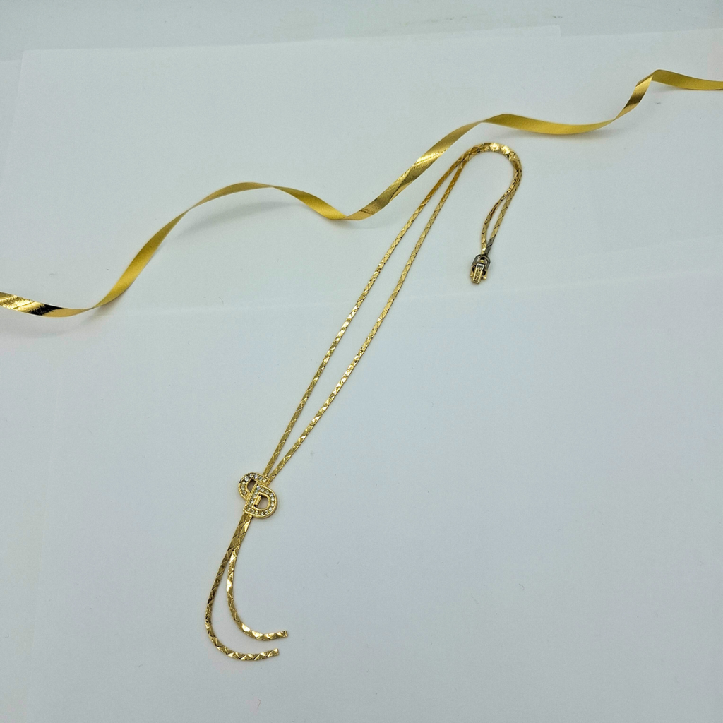 Vintage Christian Dior Lariat Style Crystal Necklace