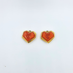 Vintage Yves Saint Laurent Red Heart-Shaped Clip Earrings – view 3