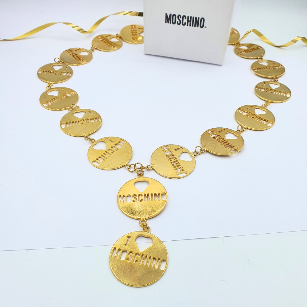 Vintage “I ♥ Moschino” Round Plaques Necklace – view 3