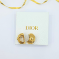 Vintage Christian Dior Brushed Gold Finish Domed Clip Earrings