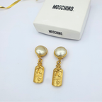 Moschino Vintage Earrings – “Perfume Bottle” Dangle Clips – view 2