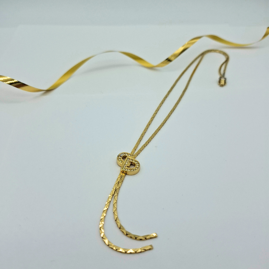 Vintage Christian Dior Lariat Style Crystal Necklace – view 2