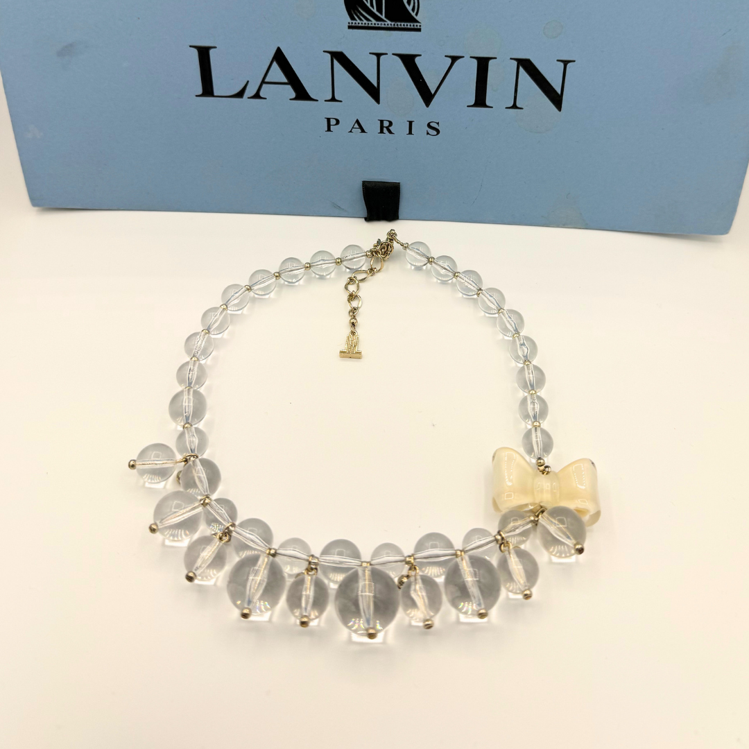 Lanvin – Vintage Transparent Statement Necklace with Bow Detail