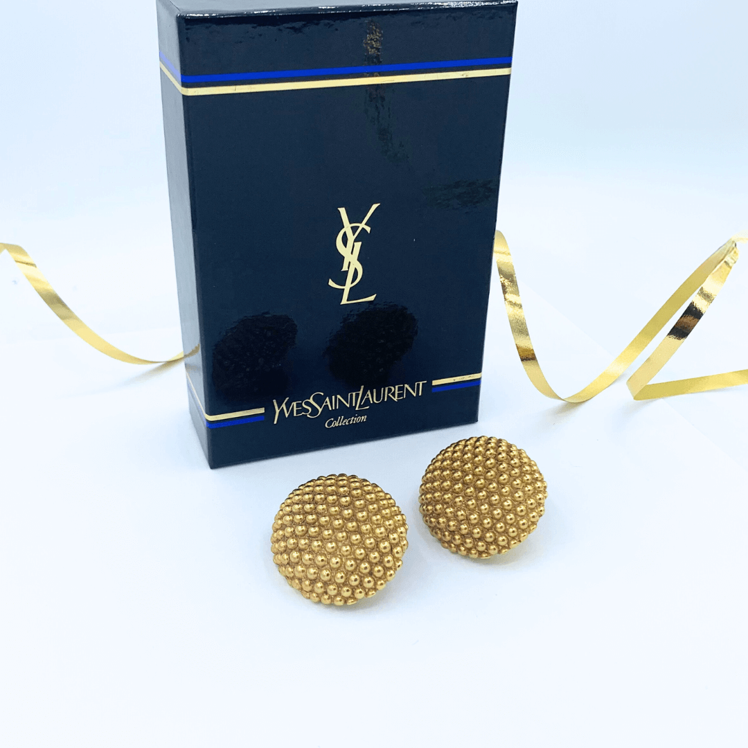 Vintage Yves Saint Laurent Oval Clip Earrings