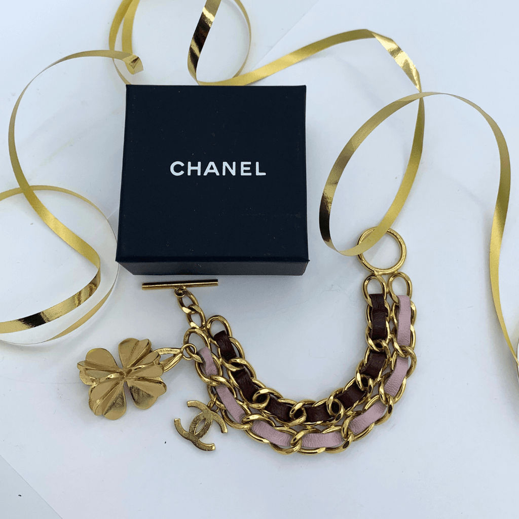 Vintage Chanel Clover & CC Logo Bracelet
