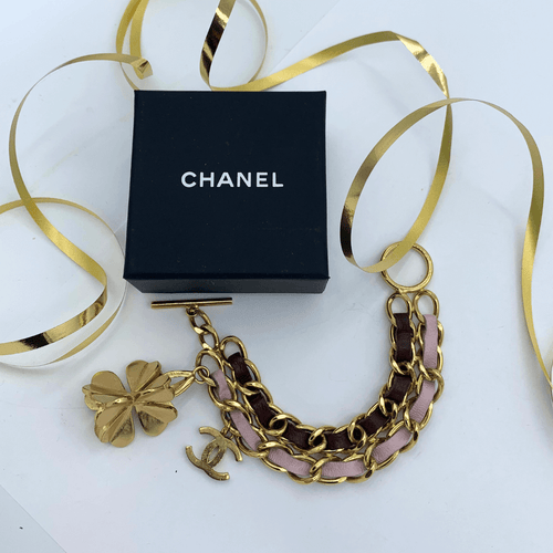 Vintage Chanel Clover & CC Logo Bracelet