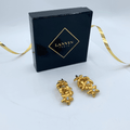 Vintage Lanvin Vertical Petal Clip Earrings