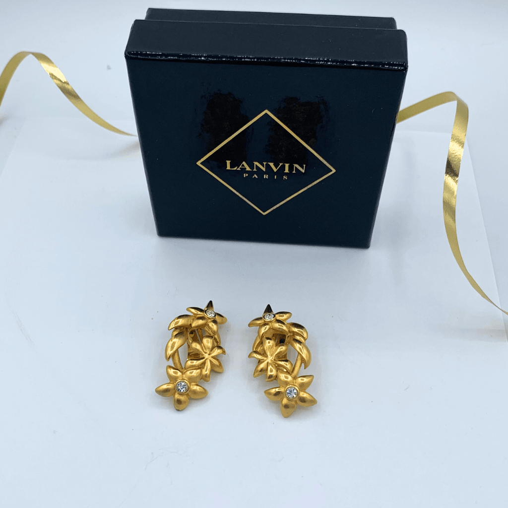 Vintage Lanvin Vertical Petal Clip Earrings – view 2