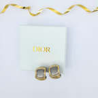 Vintage Christian Dior Grey Cabochon Clip Earrings – view 2