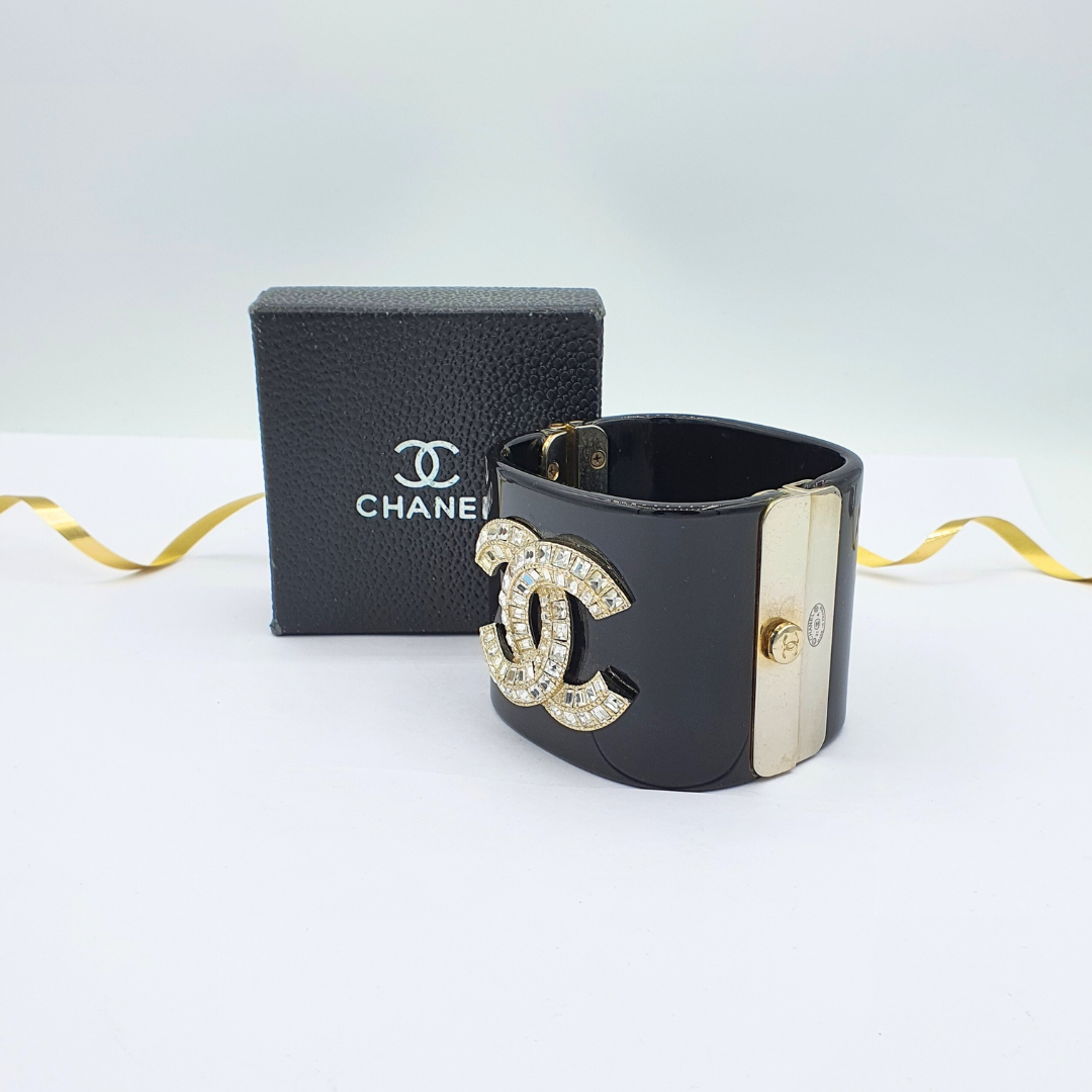 Vintage Chanel CC Baguette-Cut Rhinestone Bracelet – view 2