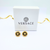 Versace Ronde Medusa Studs Zwart Emaille en Grieks Sleutelmotief