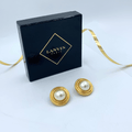 Vintage Lanvin Round Domed Pearl Earrings