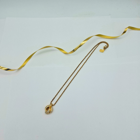 Christian Dior Druppelvormige Ketting In Bladstijl