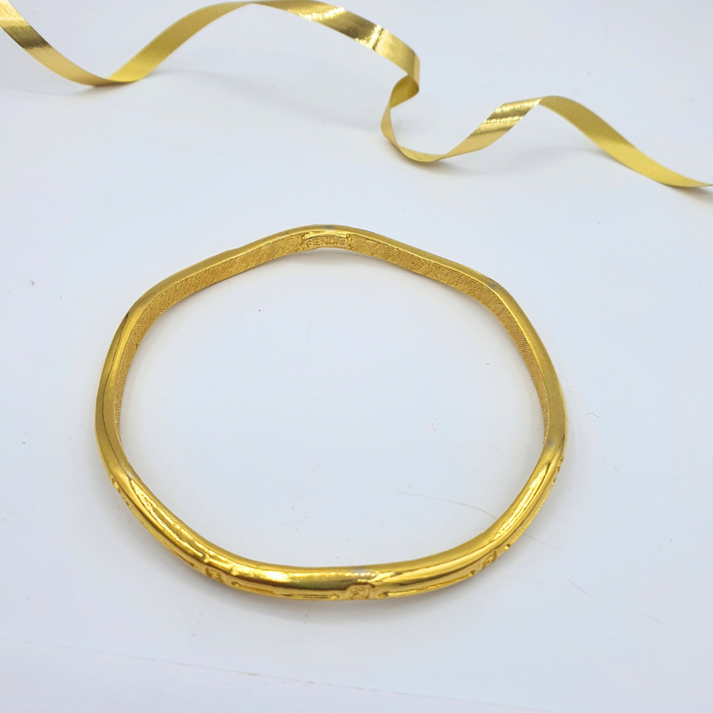 Vintage Fendi Minimalist Slim Bangle Bracelet – view 3