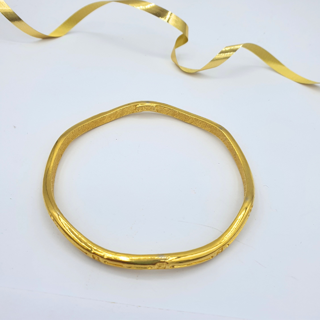 Vintage Fendi Minimalist Slim Bangle Bracelet – view 3