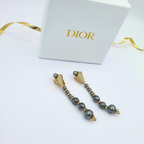 Vintage Christian Dior Long Elegant Faux Pearl Clip Earrings – view 2