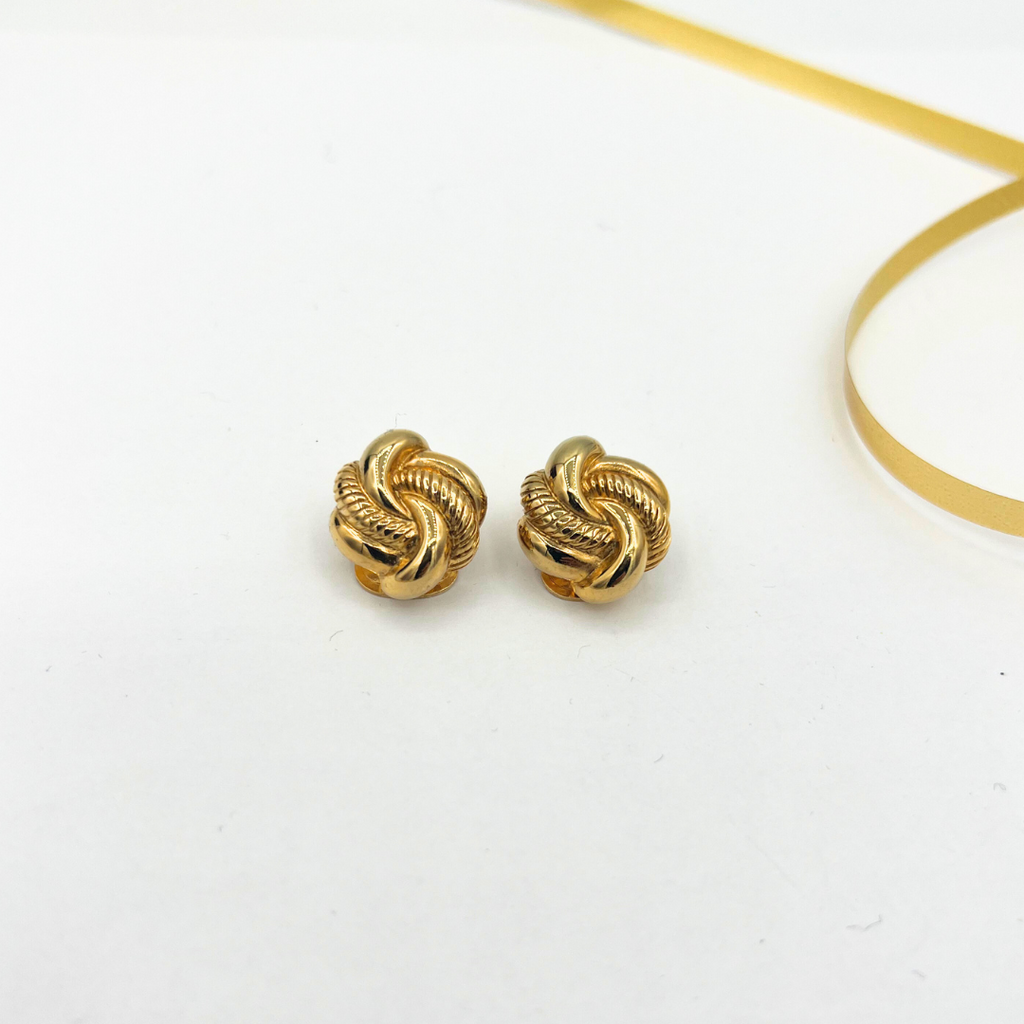 Vintage Lanvin Knot-Shaped Clip Earrings – view 2