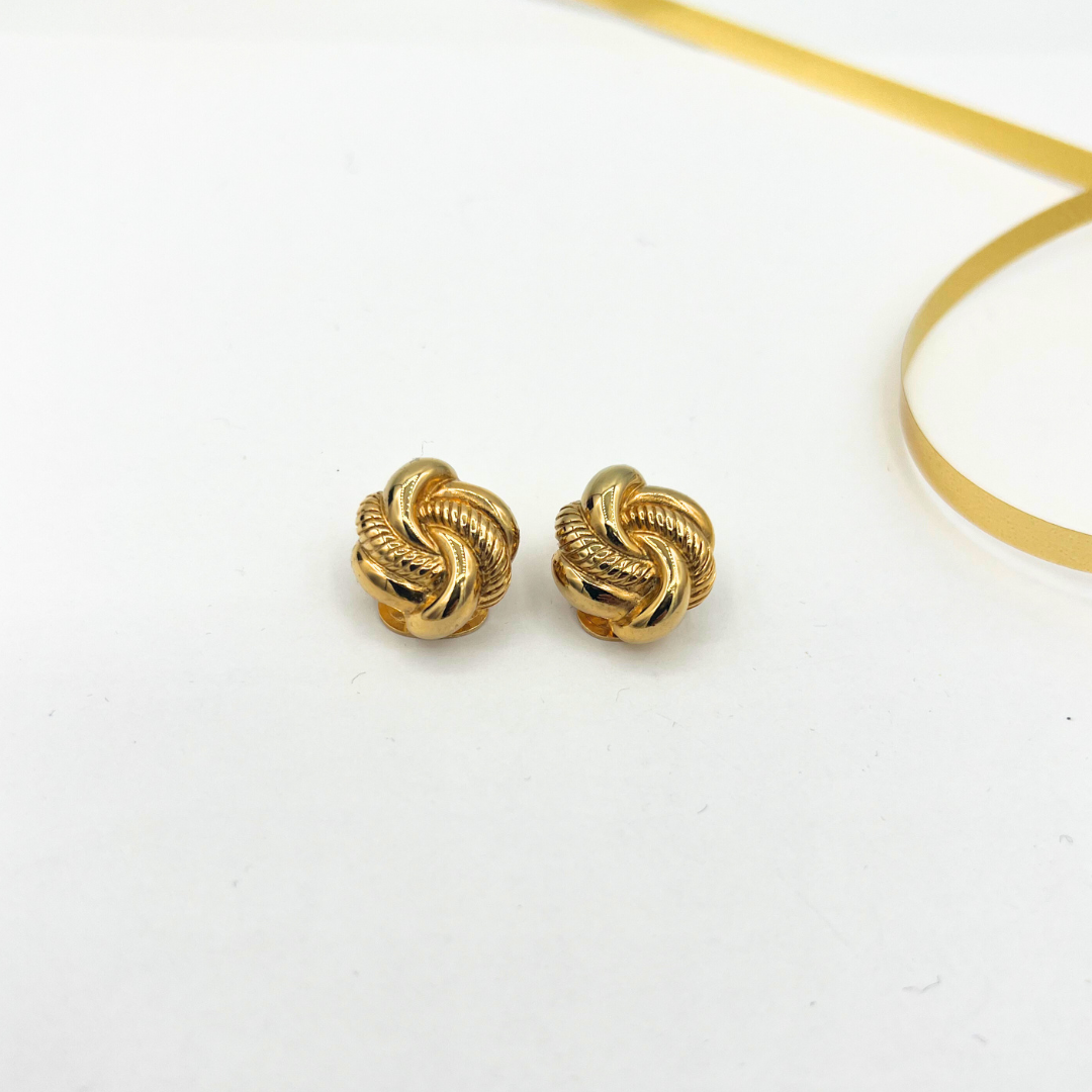 Vintage Lanvin Knot-Shaped Clip Earrings – view 2