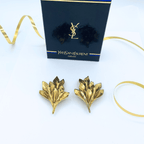 Vintage Yves Saint Laurent Fan of Leaves Earrings