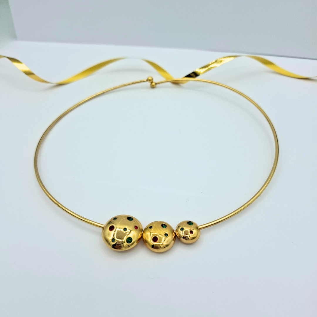 Vintage Grossé for Christian Dior Choker Necklace with 3 Spheres – view 2