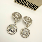 Moschino – Vintage Logo Earrings with “13” Medallions – view 2