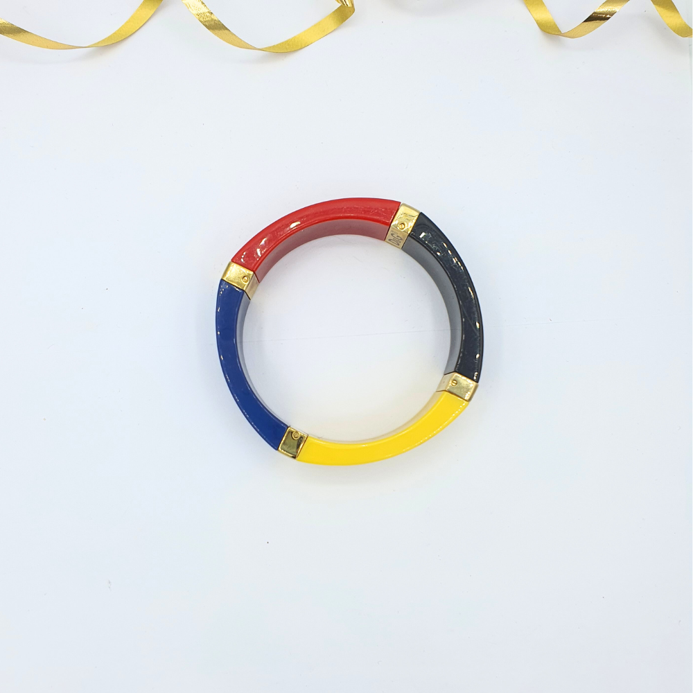 Vintage Dolce & Gabbana Bracelet in Geometric Colour Blocks – view 3