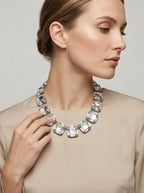 Vintage Moschino Crystal Statement Necklace – worn by model