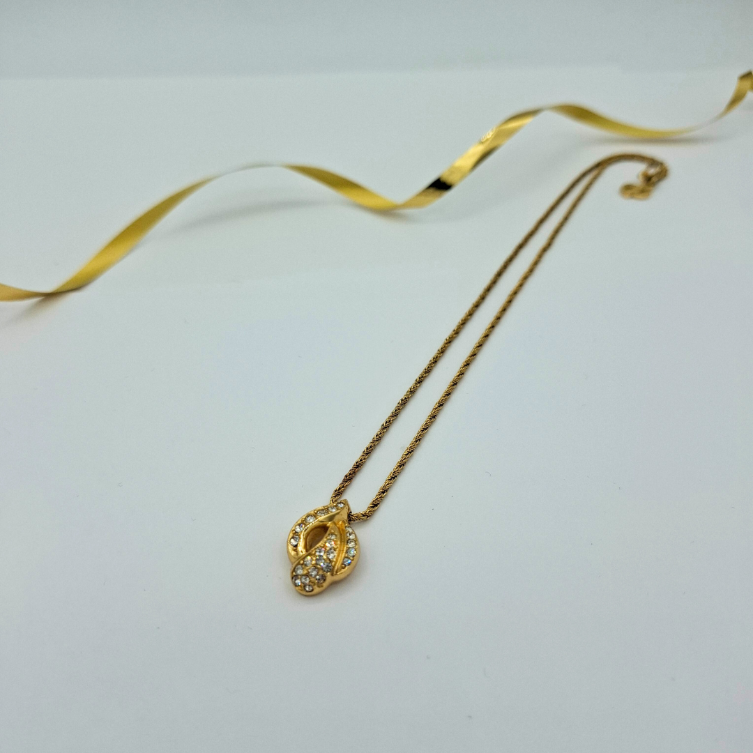 Vintage Christian Dior Teardrop-Shaped Necklace In Leaf Style – view 2