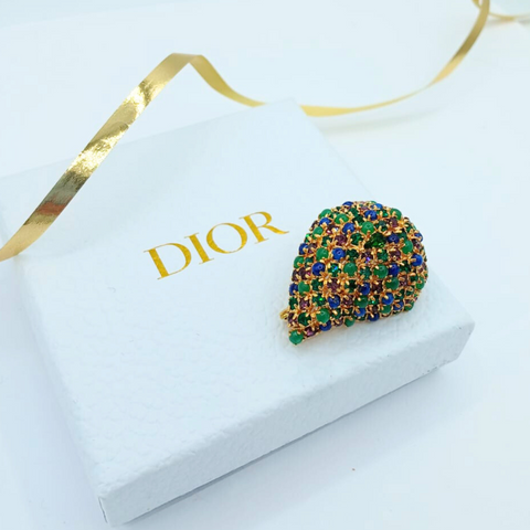 Christian Dior Crystals & Cabuchon Brooch 1963