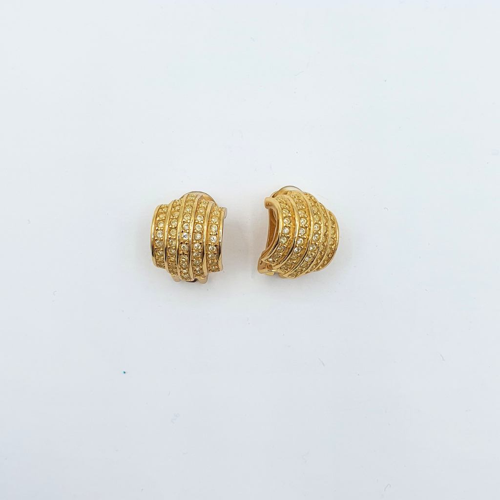 Vintage Christian Dior Line Play Clip Earrings – view 3