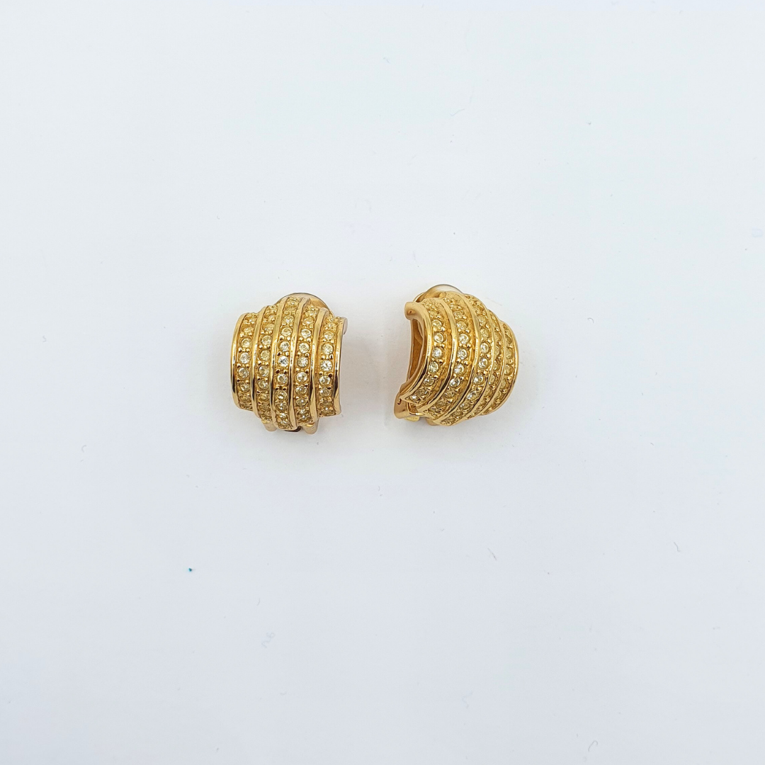 Vintage Christian Dior Line Play Clip Earrings – view 3