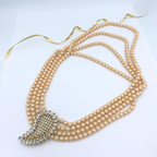 Vintage Valentino Champagne-Coloured Faux Pearl Necklace