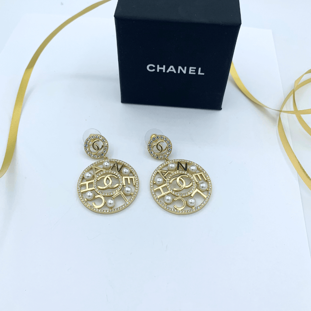 Vintage Chanel Round Openwork Faux Pearls Earrings – view 2