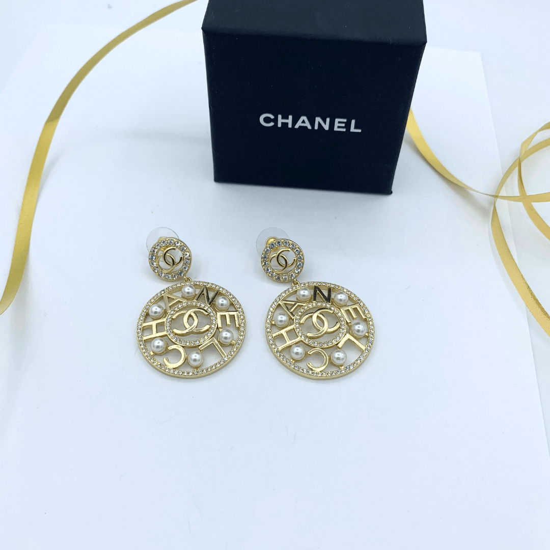 Vintage Chanel Round Openwork Faux Pearls Earrings – view 2