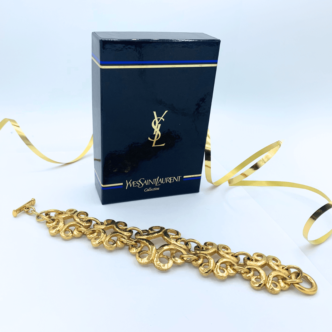 Vintage YSL Geometric Flower Bracelet