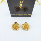Vintage Yves Saint Laurent Rose Clip Earrings – view 2